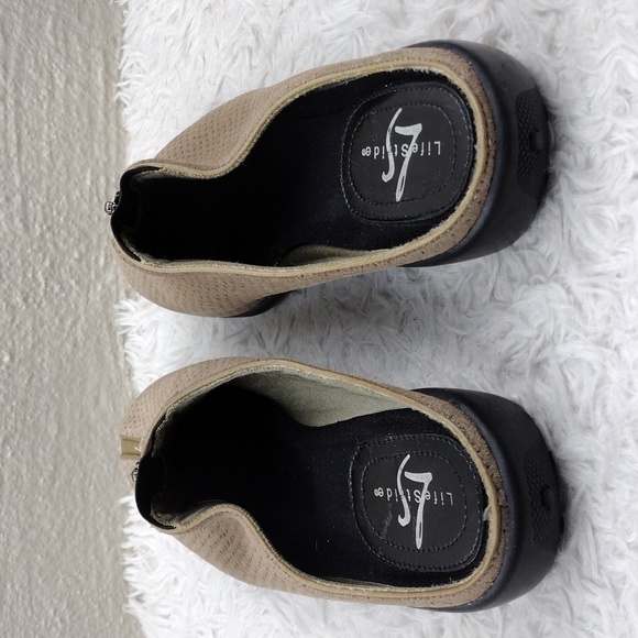 Life Stride Dusty Tan Suede Leather Upper Almond Toe Low Heel Slip On Mule Shoe - Picture 5 of 16